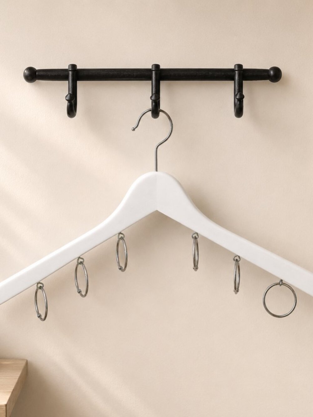White Wooden Scarf Hanger